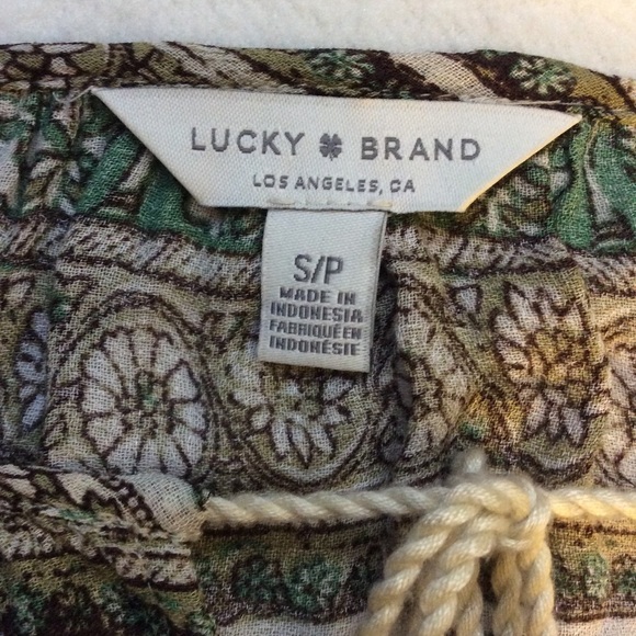 Lucky Brand Paisley Kelly Peasant Top 100% viscose - Picture 8 of 11